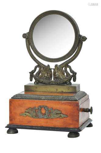 AN EMPIRE STYLE DRESSING TABLE MIRROR