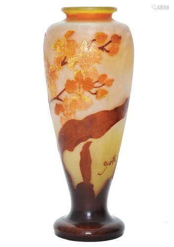 A GALLE CAMEO GLASS VASE