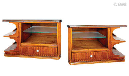 A PAIR OF ART DECO SIDE TABLES