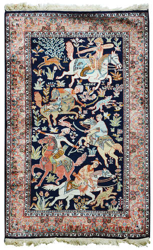 A PERSIAN QOM SILK RUG