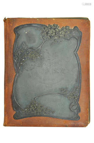 A RUSSIAN SILVER MOUNTED ART NOUVEAU DOCUMENT PORTFOLIO