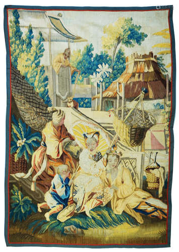 AN AUBUSSON CHINOISERIE TAPESTRY