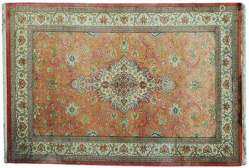 A PERSIAN QOM SILK RUG