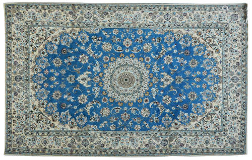 A PERSIAN NAIN SHISLEH SILK THREAD RUG