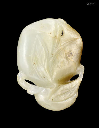 Hetian Jade Peach Pendant, Qing Dynasty