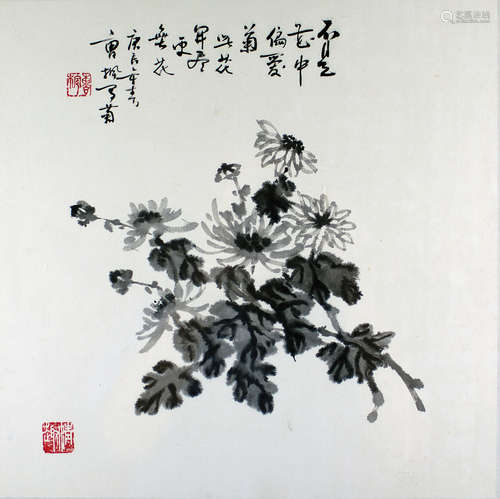 A set of Four Painting Ink on paper by Cao  Feng