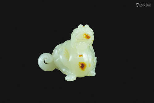 Hetian White Jade Animal Pendant