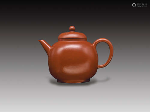 Purple Sand Teapot with Meng Chen Mark, Late-Qing