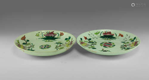 A pair of Floral Plates