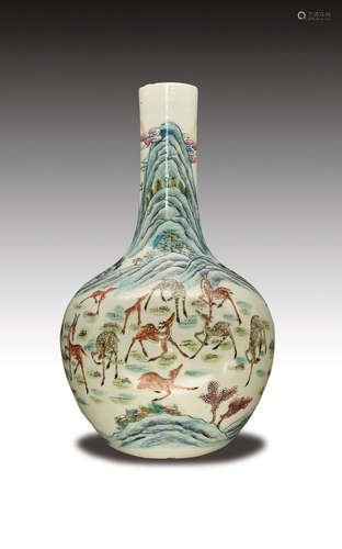 Deer Ball-shape Vase, Jiaqing Period