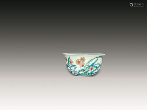 Morning-glory and Butterfly  Doucai  Cup with Yongzheng