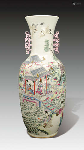 Famille-Rose 'Figures' Guan Yin Vase, Guangxu Period