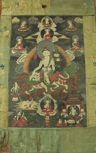 Tibetan Thangka, Cloth and Silk, 18-19th