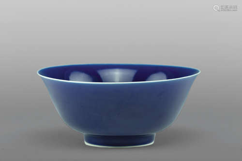 Blue-glazed Bowl Marked with  Qiang Long