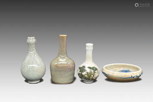 Four Pieces of Porcelain Wares, Qing Dynasty