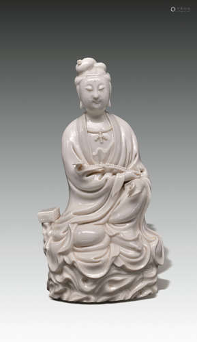 White-Glazed Guan Yin Sculpture, Qing Dynasty