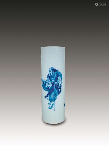 Blue and White Brushpot by Wang, Bu