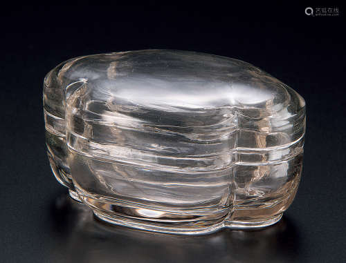 清18世纪 海棠型水晶盖盒