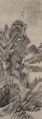 张璇华（清） 1822年作 山水 镜框 水墨纸本