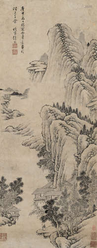 徐枋（明末清初） 1680年作 仿宋山水 立轴 水墨纸本
