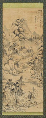 秦祖永（清） 1868年作 山水 立轴 水墨纸本