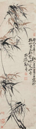 郑燮（清） 1749年作 风竹 立轴 设色纸本