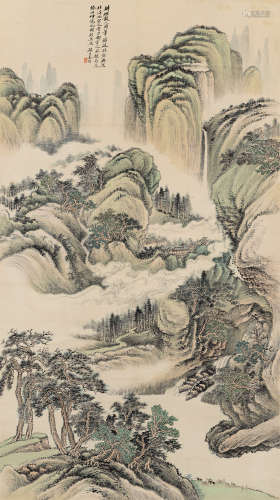 姜筠（1847～1919） 山水 立轴 设色纸本