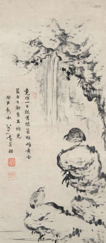 朱耷（1626～1705）（款） 1693年作 秋禽图 立轴 水墨纸本