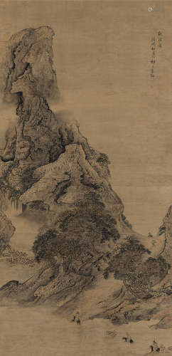 袁江（清） 1718年作 秋涉图 立轴 设色绢本