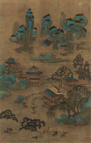 赵伯驹（1120～1182）（款） 青绿山水 立轴 设色绢本