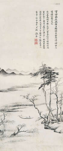 张崟（1603～1652） 1808年作 山水 立轴 水墨纸本