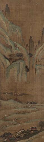 仇英（1498～1552）（款） 山水 立轴 设色绢本