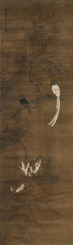 王榖祥（1501～1568） 1557年作 花鸟 立轴 设色绢本
