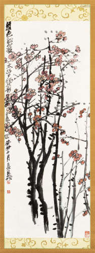 吴昌硕（1844～1927） 1913年作 红梅 立轴 设色纸本