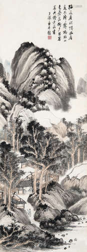 吴华源（1893～1972） 梅花庵图 立轴 设色纸本