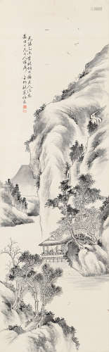刘心田（1854～1925） 1895年作 山水 立轴 水墨绢本
