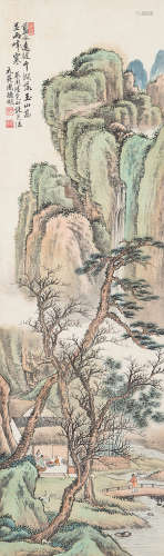 周元亮（1904～1995） 山水 立轴 设色纸本