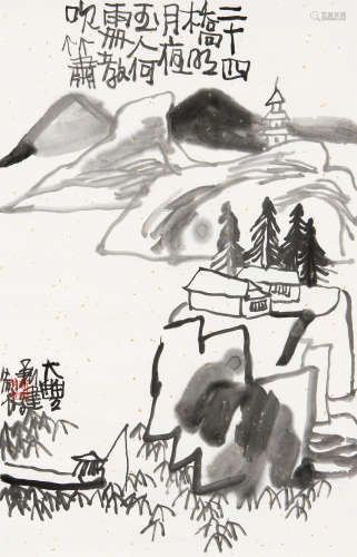 朱新建（b.1953） 风景山水 镜心 水墨纸本