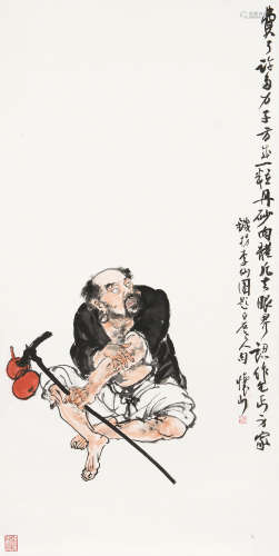 刘怀山（b.1948） 铁拐李 镜心 设色纸本