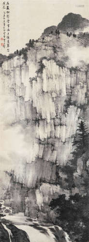 黄君璧（1898～1991） 1985年作 石岩松杉图 立轴 水墨纸本