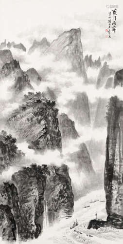 吴一峰（1907～1998） 1972年作 夔门雨霁 立轴 水墨纸本