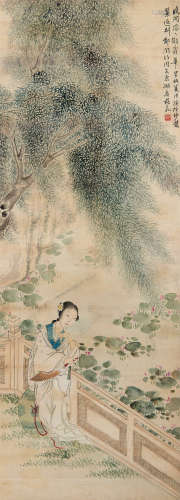 俞秉璋（1887～？） 仕女 立轴 设色绢本