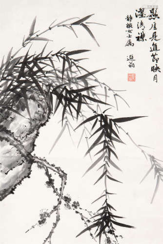 叶恭绰（1881～1968） 双清 立轴 水墨纸本
