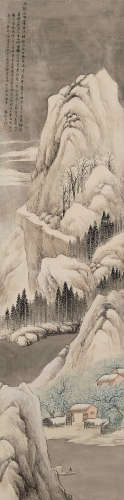 林纾（1852～1924） 雪景山水 立轴 设色绢本