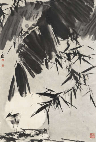韩天衡（b.1940） 月夜 立轴 水墨纸本