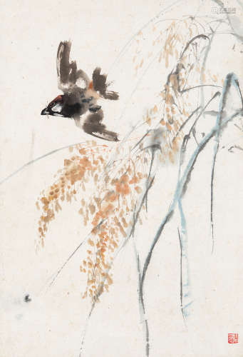 赵少昂（1905～1998） 花鸟 镜框 设色纸本