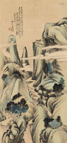 林纾（1852～1924） 1923年作 山水 立轴 设色纸本