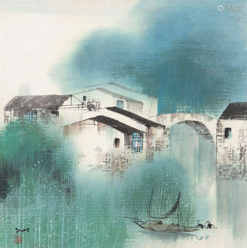 刘永明（b.1943） 江南 镜框 设色纸本