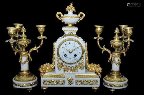 CLOCK AND CANDELABRA SET