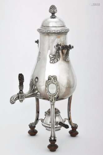 A FRENCH SILVER PLATED SAMOVAR